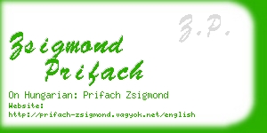 zsigmond prifach business card